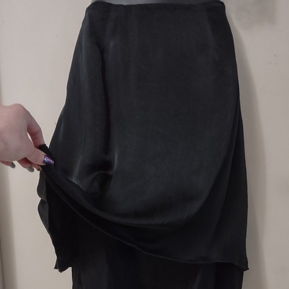 Chan Luu charcoal 100% silk skirt Size L - Picture 6 of 9